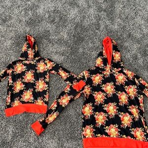 Mommy and me flower sweat shirts